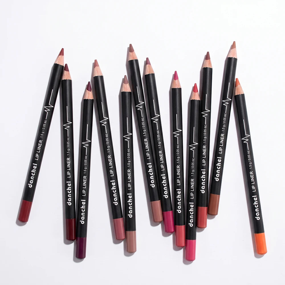 12 Piece Lip Liner Pencil Set Waterproof Matte Makeup Contouring Pen