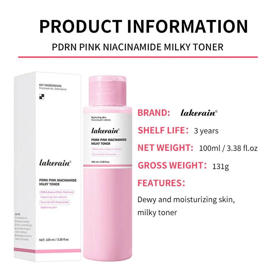 PDRN Niacinamide Toner Pink Facial Lotion for Hydrating Glowing Skin - 14