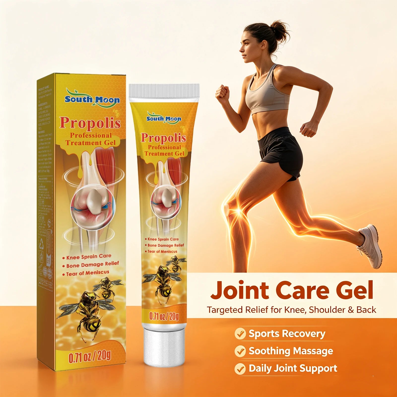 Propolis Joint Care Gel Soothing Massage Cream for Muscle Relief - 4
