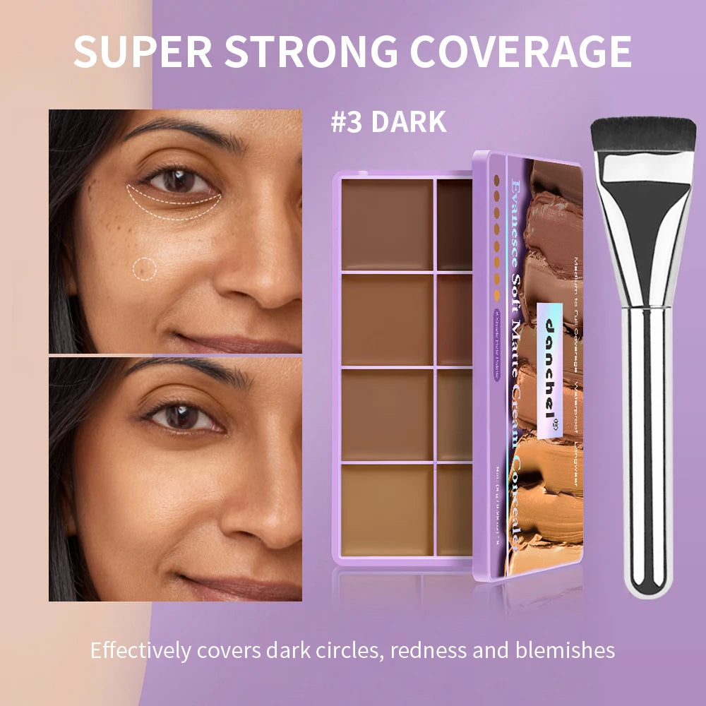 8 Shade Cream Concealer Palette Face Contour and Makeup Corrector - 23