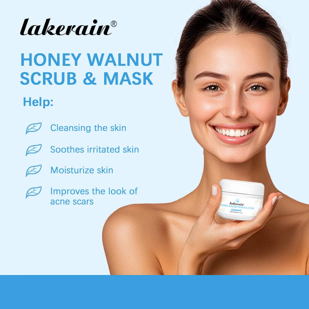 Honey Walnut Facial Scrub and Exfoliating Face Mask