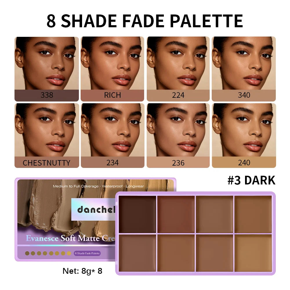 8 Shade Cream Concealer Palette Face Contour and Makeup Corrector - 19