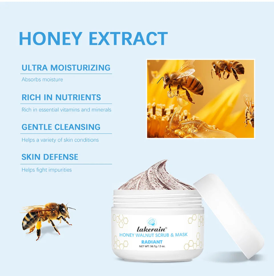 Honey Walnut Facial Scrub and Exfoliating Face Mask