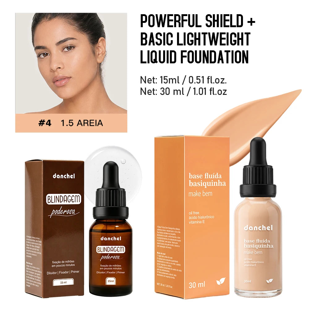 Liquid Foundation and Primer Set Long Lasting Makeup Combo - 20