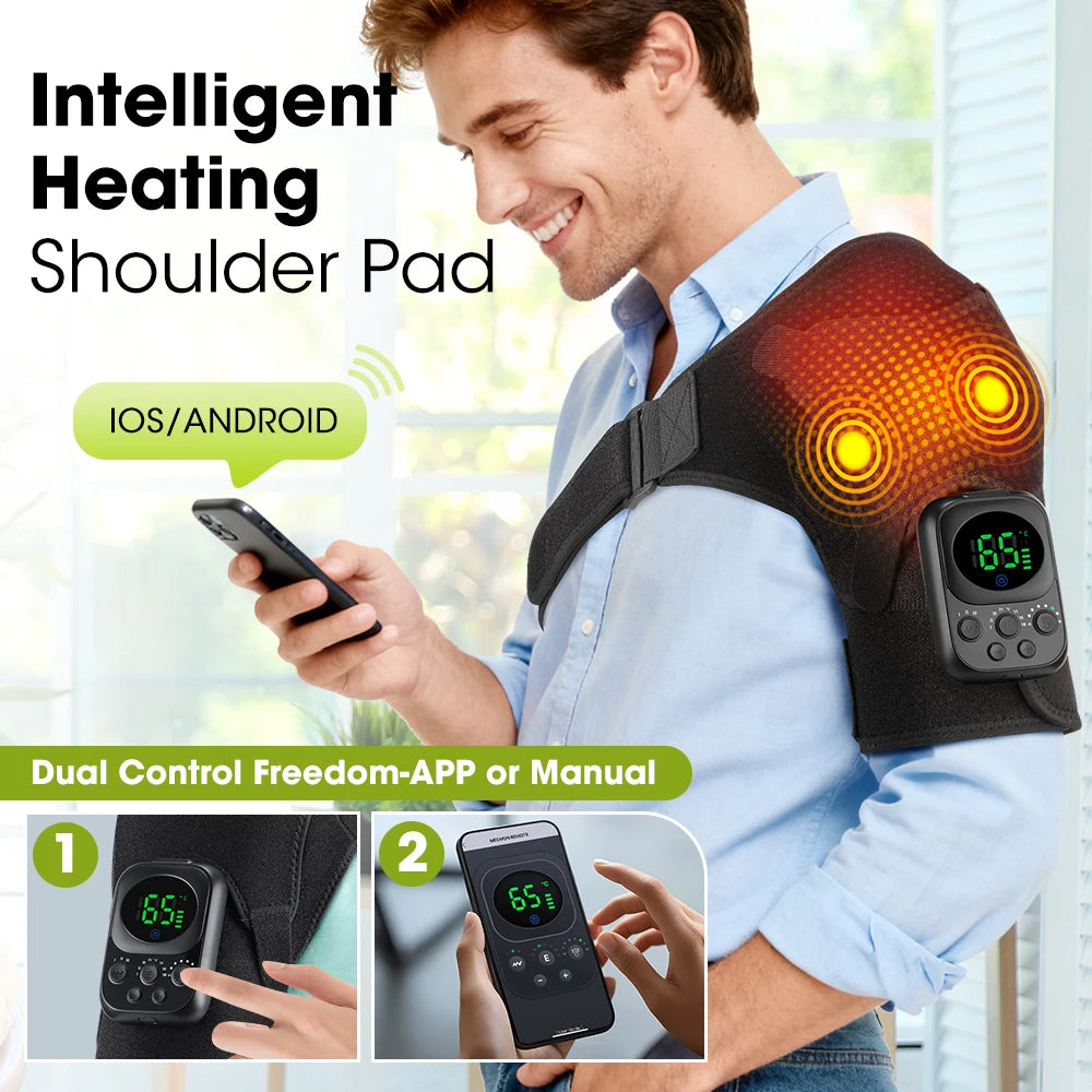 Cordless Shoulder Heating Massager Electric Muscle Relief Brace