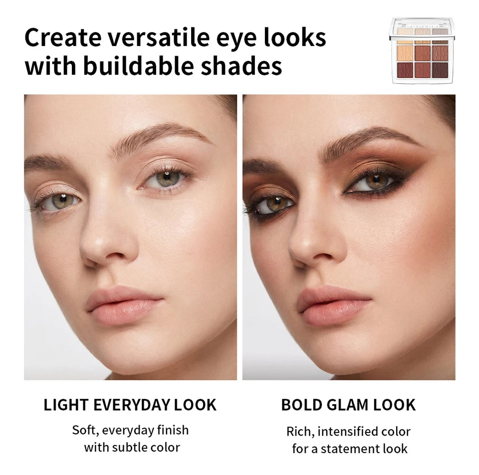 9 Color Eyeshadow Palette Matte Shimmer Makeup Pigmented Eye Shadow