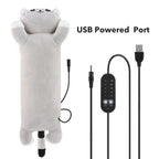 USB Heated Cat Pillow Plush Warming Hot Compress Bolster