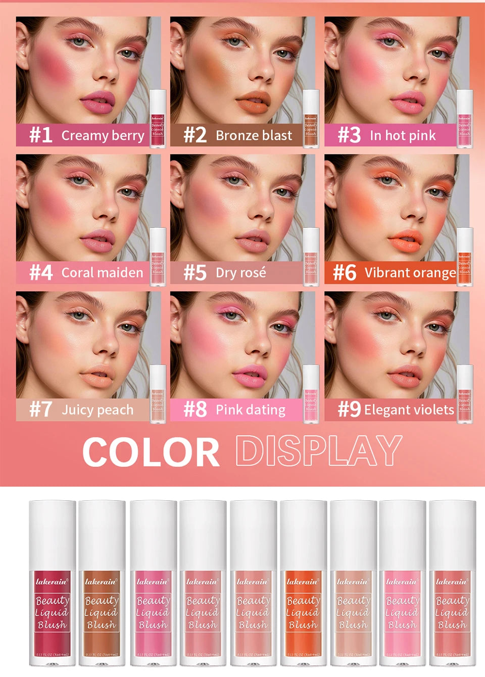 Liquid Blush Makeup Face Cheek Tint - 8