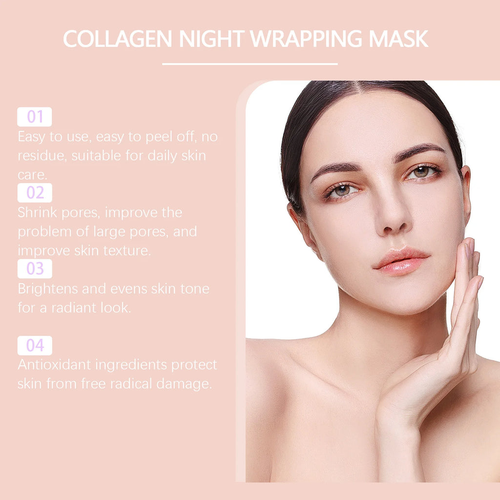 Collagen Night Wrapping Mask Peel Off Sleeping Facial Treatment