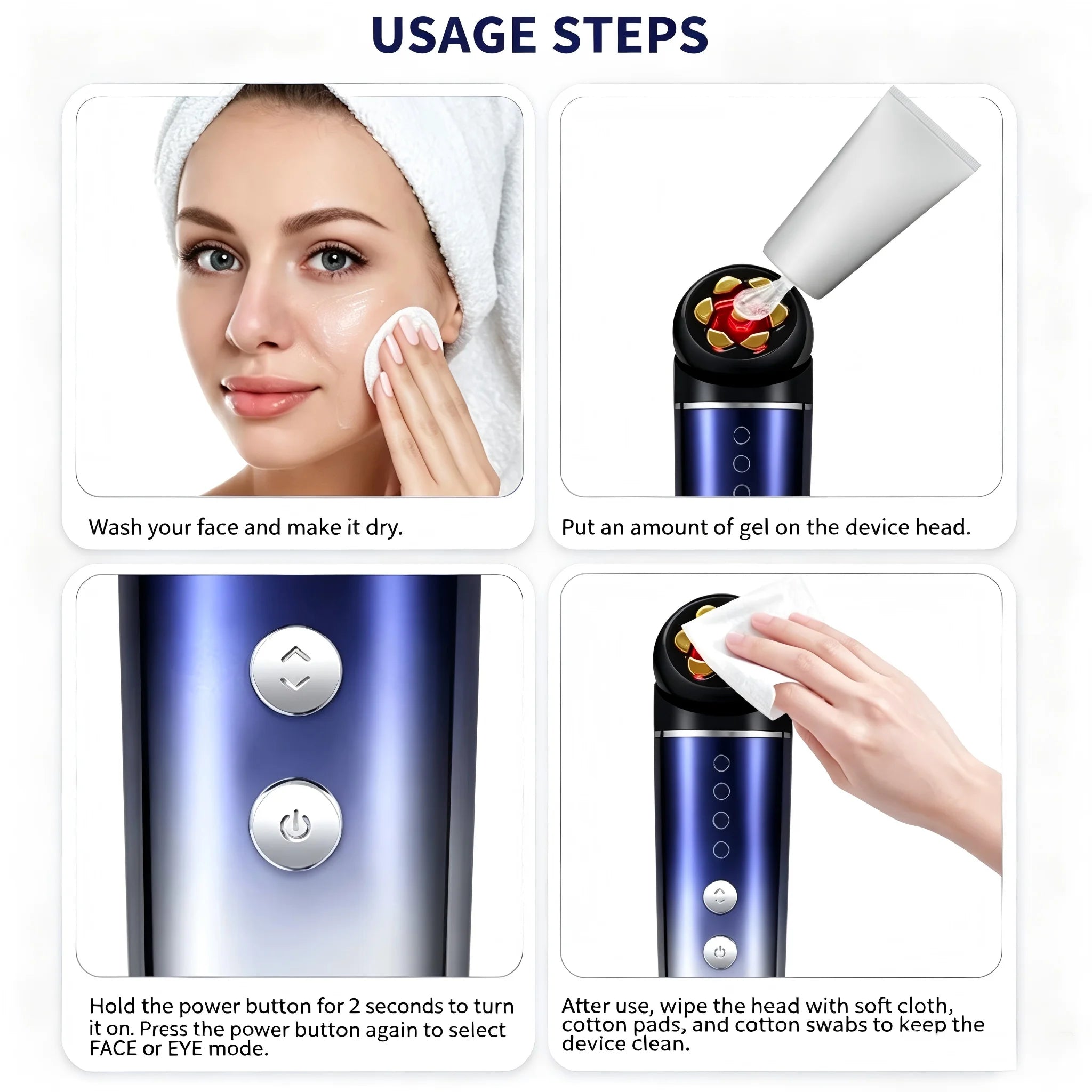 3 in 1 Facial Massager and LED Skin Tightening Wand - 5