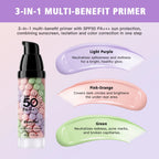 3 in 1 Color Correcting Primer SPF 50 Makeup Base and Sunscreen