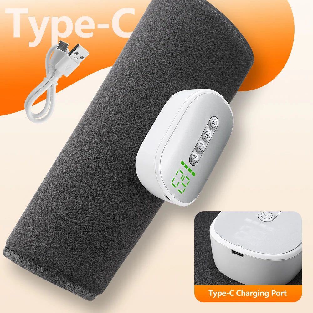 Cordless Leg Massager Calf Air Compression Wrap with Heat