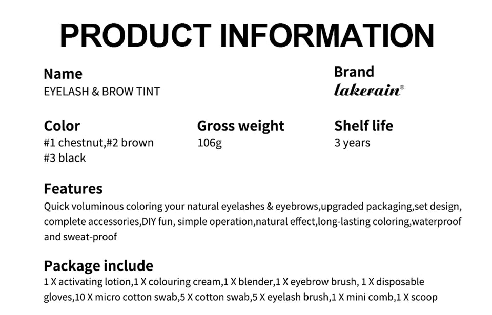 Eyelash and Brow Tint Kit Waterproof Eyebrow Dyeing Set