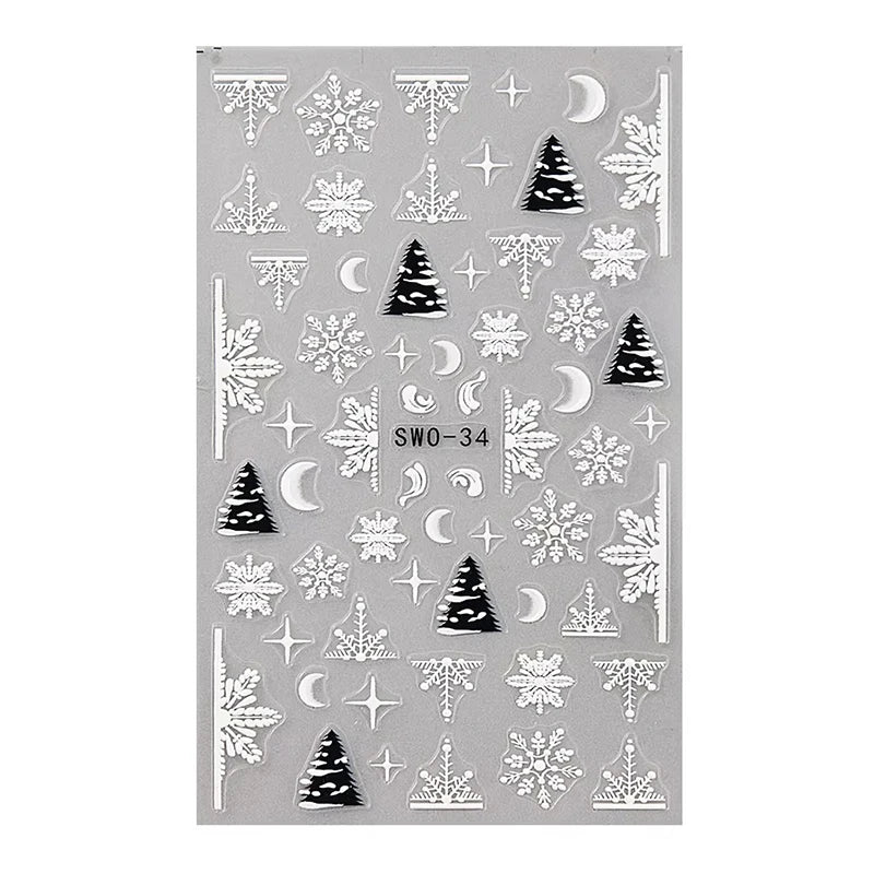 Christmas Nail Stickers Winter Nail Art Decals - 49