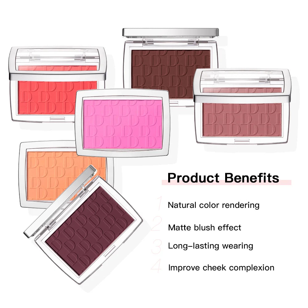 Embossed Blush Palette Matte Face Blusher Powder Makeup