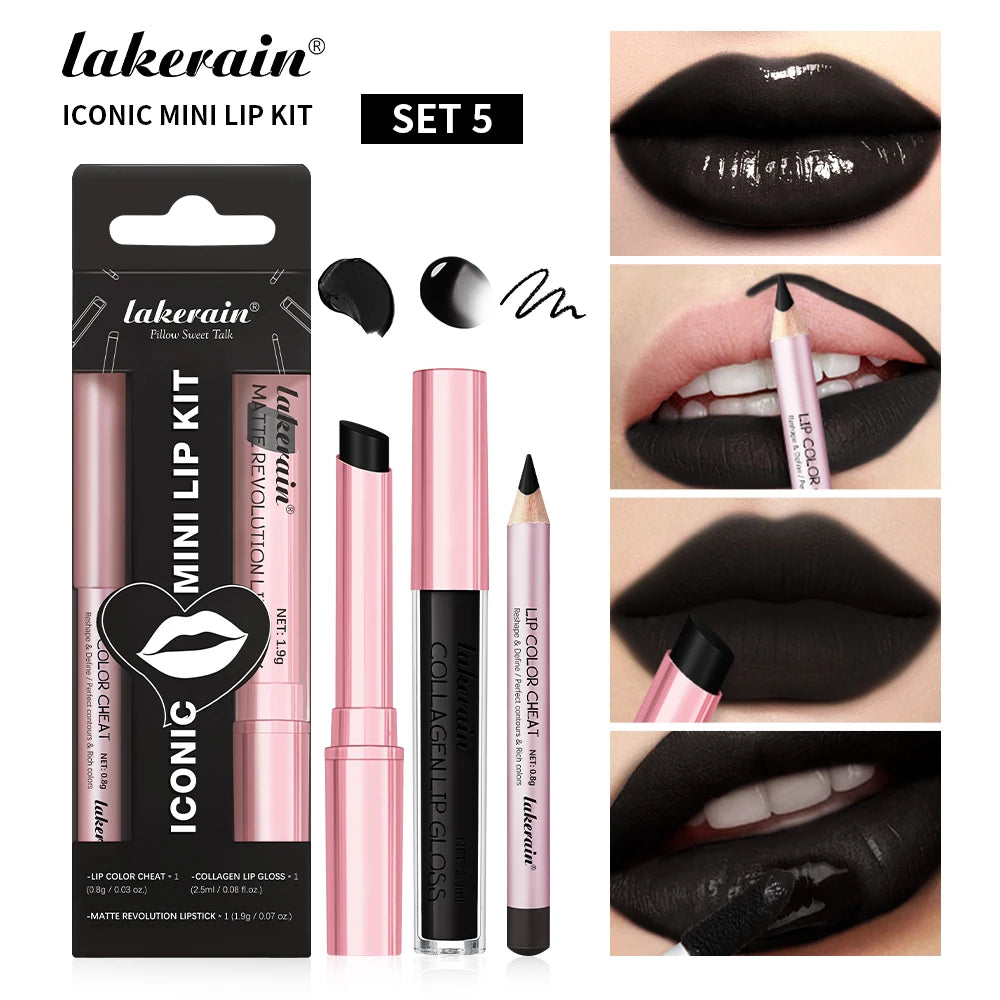 Matte Lipstick and Lip Liner Makeup Set Long Lasting Lip Cosmetic Kit - 24