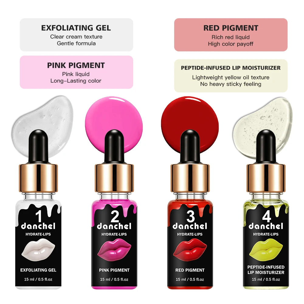 4 Piece Hydrate Lips Care Set Lip Treatment and Tinted Gloss Combo