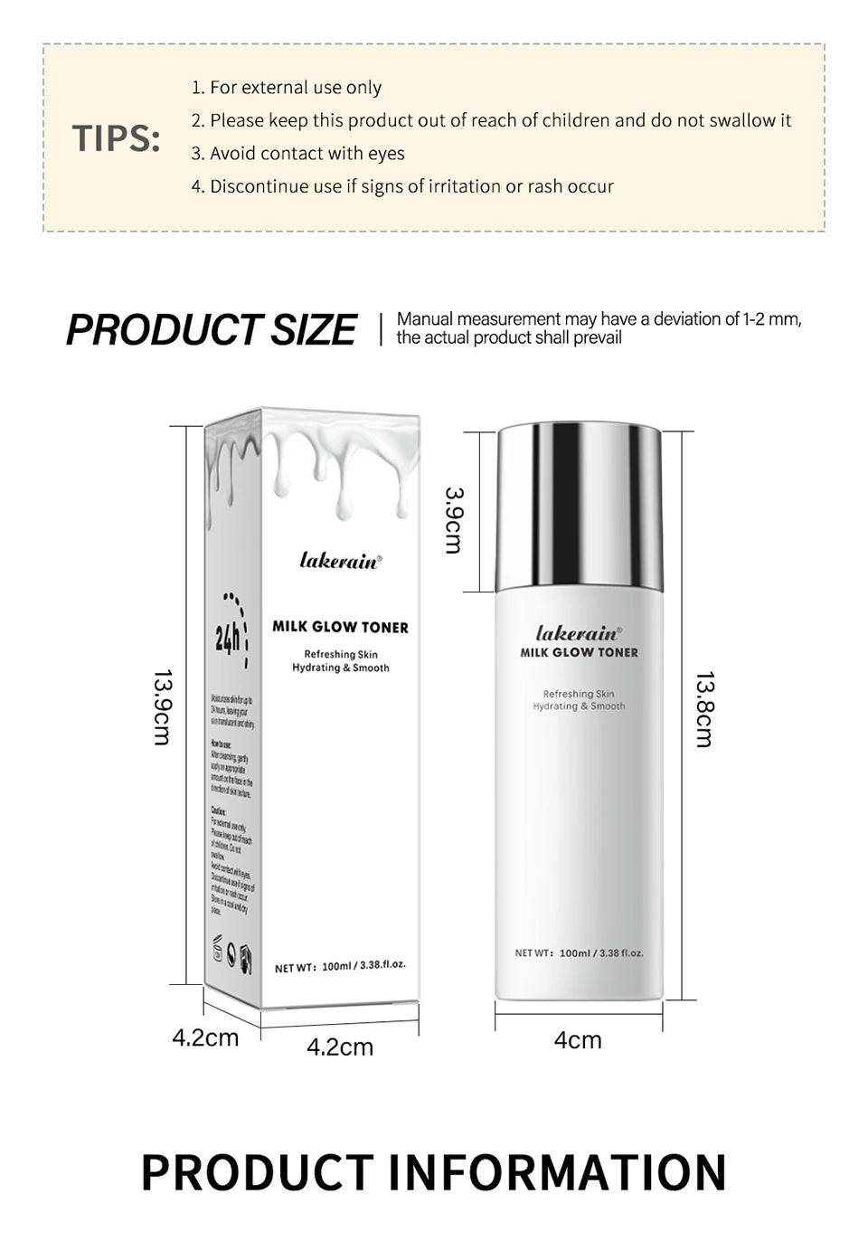 Milk Glow Toner Hydrating Facial Essence for Bright Skin