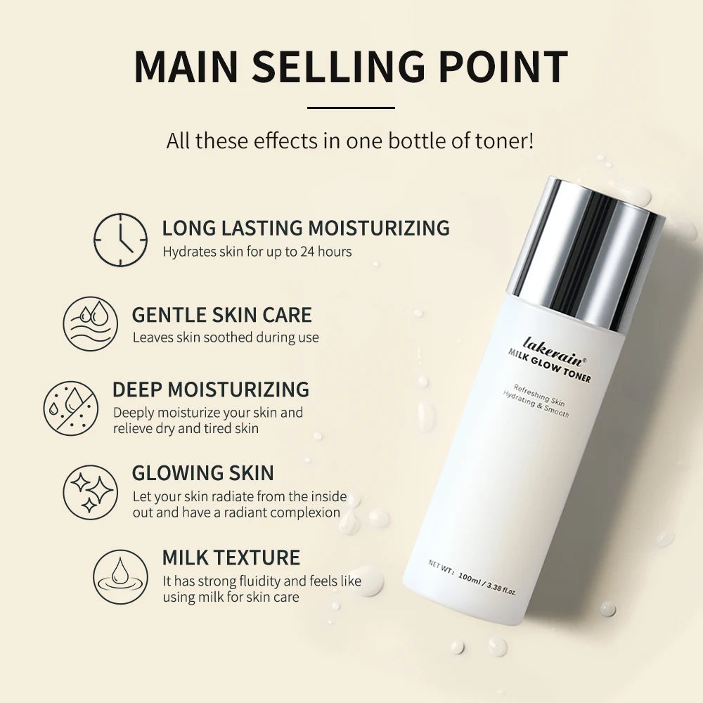 Milk Glow Toner Hydrating Facial Essence for Bright Skin - 3