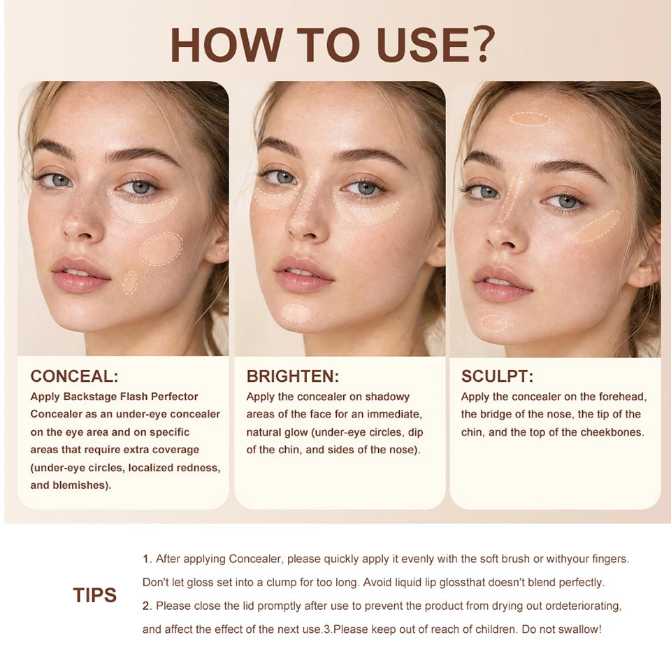 Full Coverage Liquid Concealer Waterproof Under Eye Blemish Corrector - 14