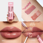 Matte Lipstick and Lip Liner Makeup Set Long Lasting Lip Cosmetic Kit