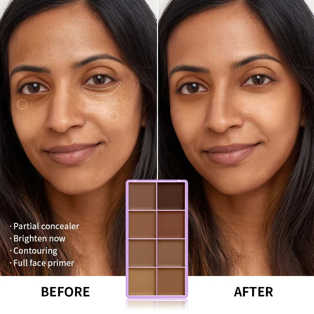 8 Shade Cream Concealer Palette Face Contour and Makeup Corrector