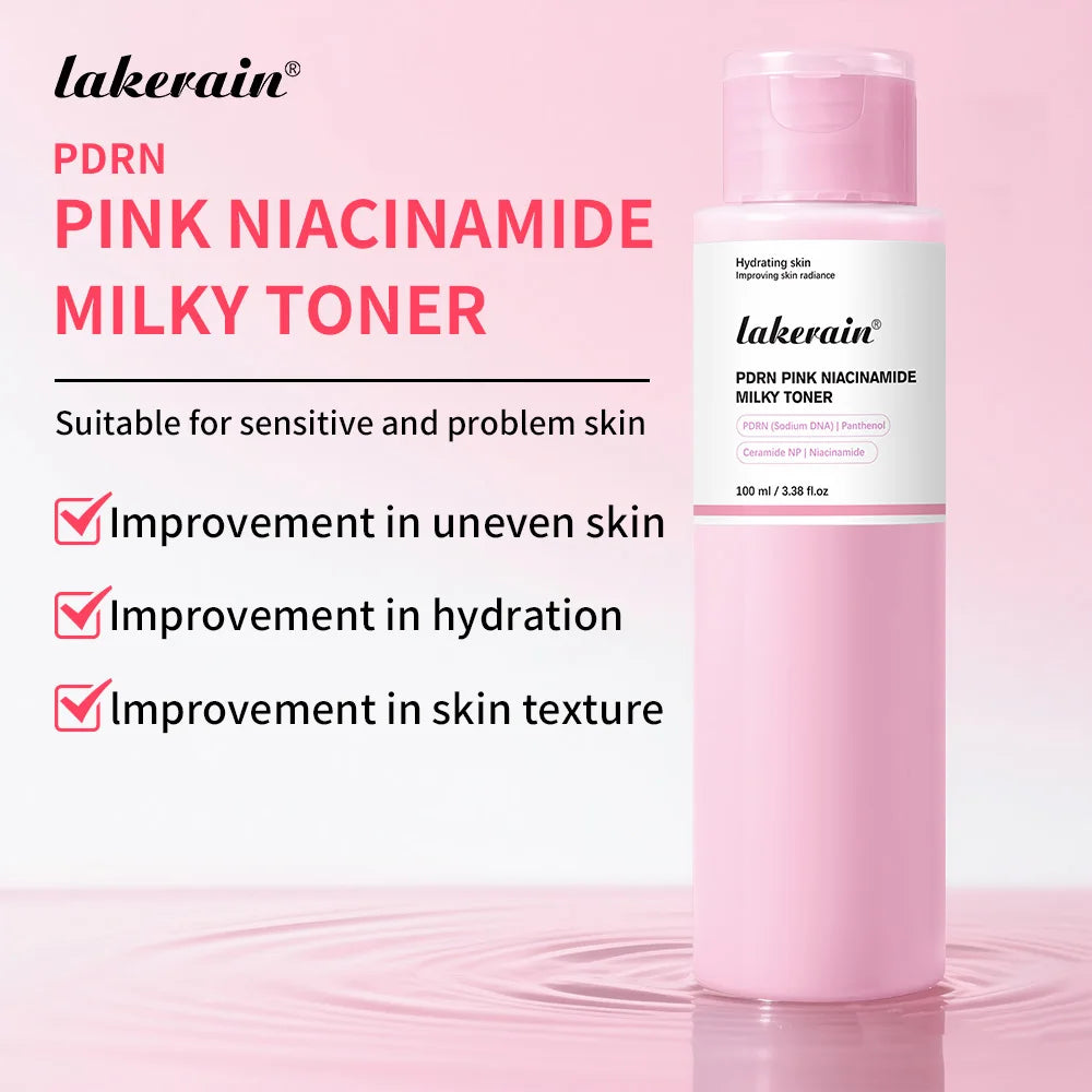 PDRN Niacinamide Toner Pink Milky Facial Lotion for Glowing Skin