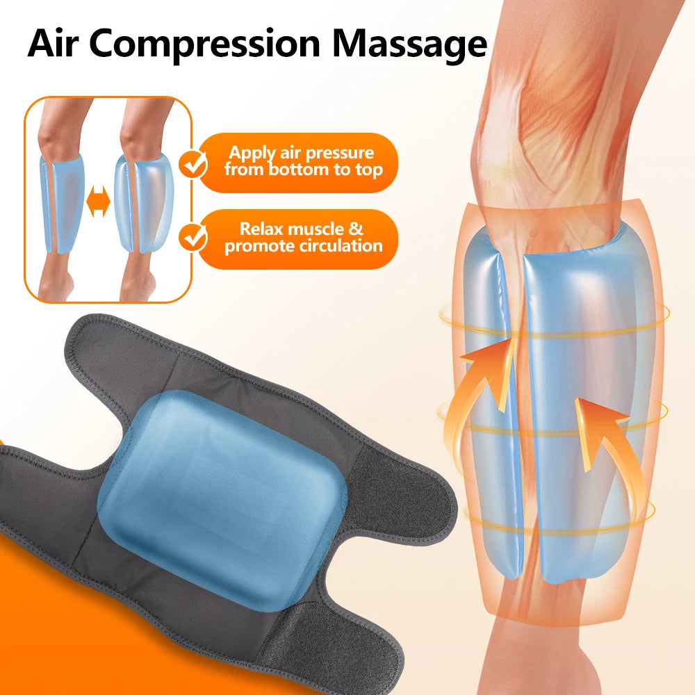 Cordless Leg Massager Calf Air Compression Wrap with Heat
