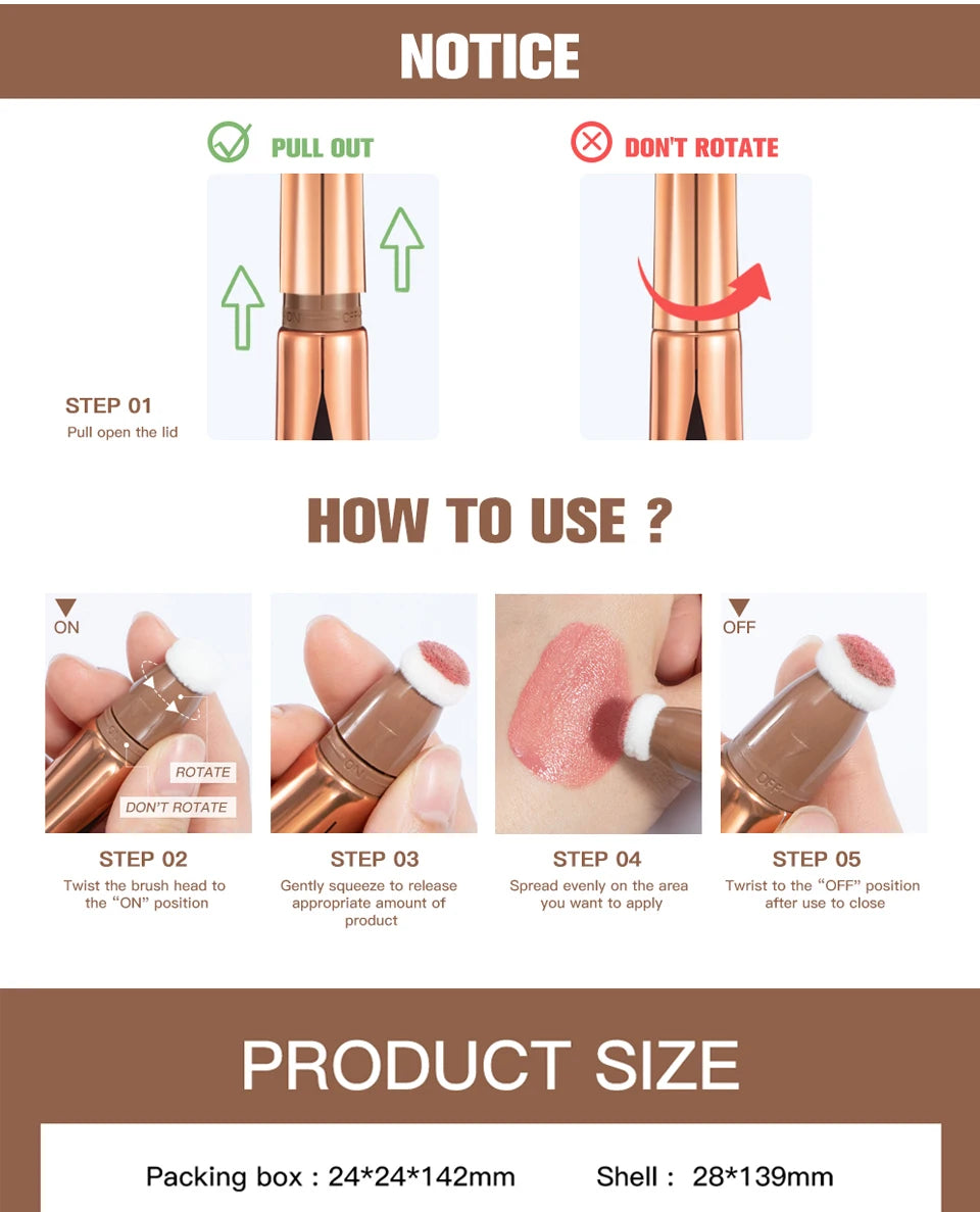 Liquid Face Contour Wand Stick Makeup Highlighter and Blusher