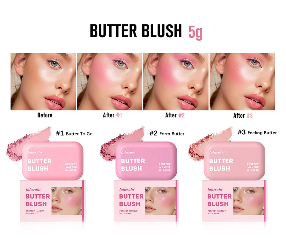 Butter Blush Palette Long Lasting Cream Cheek Makeup - 7