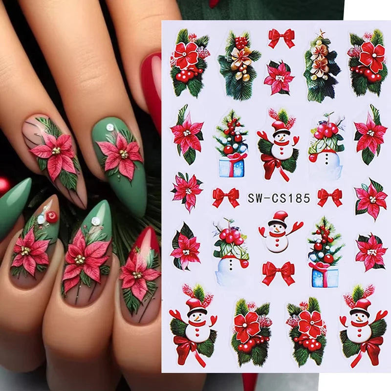 Christmas Nail Stickers Winter Nail Art Decals - 8