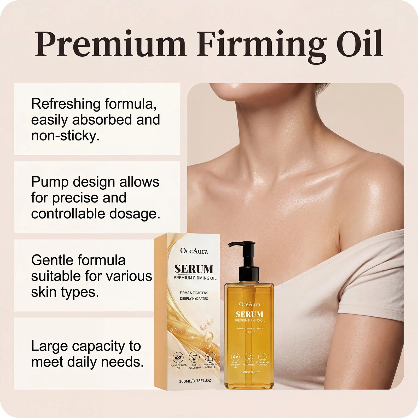Firming Body Oil Skin Tightening Serum for Elasticity and Hydration - 8