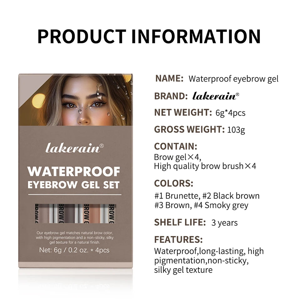 Waterproof Eyebrow Gel Set Long Lasting Eyebrow Tint Makeup - 13