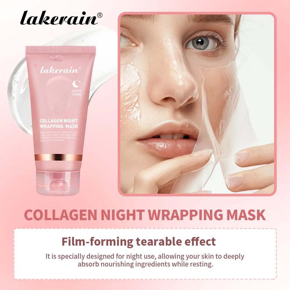 Collagen Overnight Peel Off Mask Korean Night Wrapping Face Treatment - 3