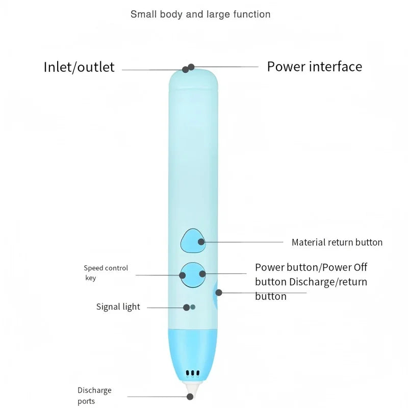 Kids 3D Printing Pen Low Temperature 3D Drawing Pencil for Children