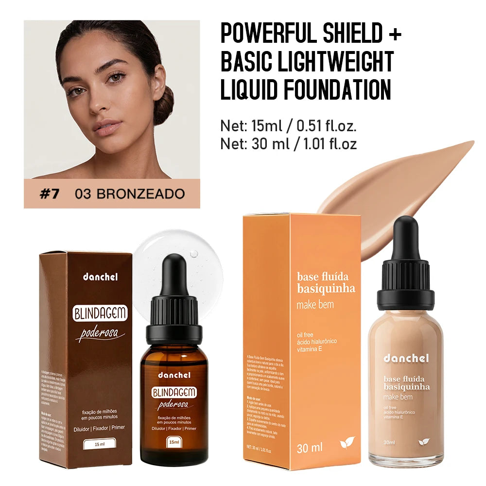 Liquid Foundation and Primer Set Long Lasting Waterproof Makeup Kit - 23