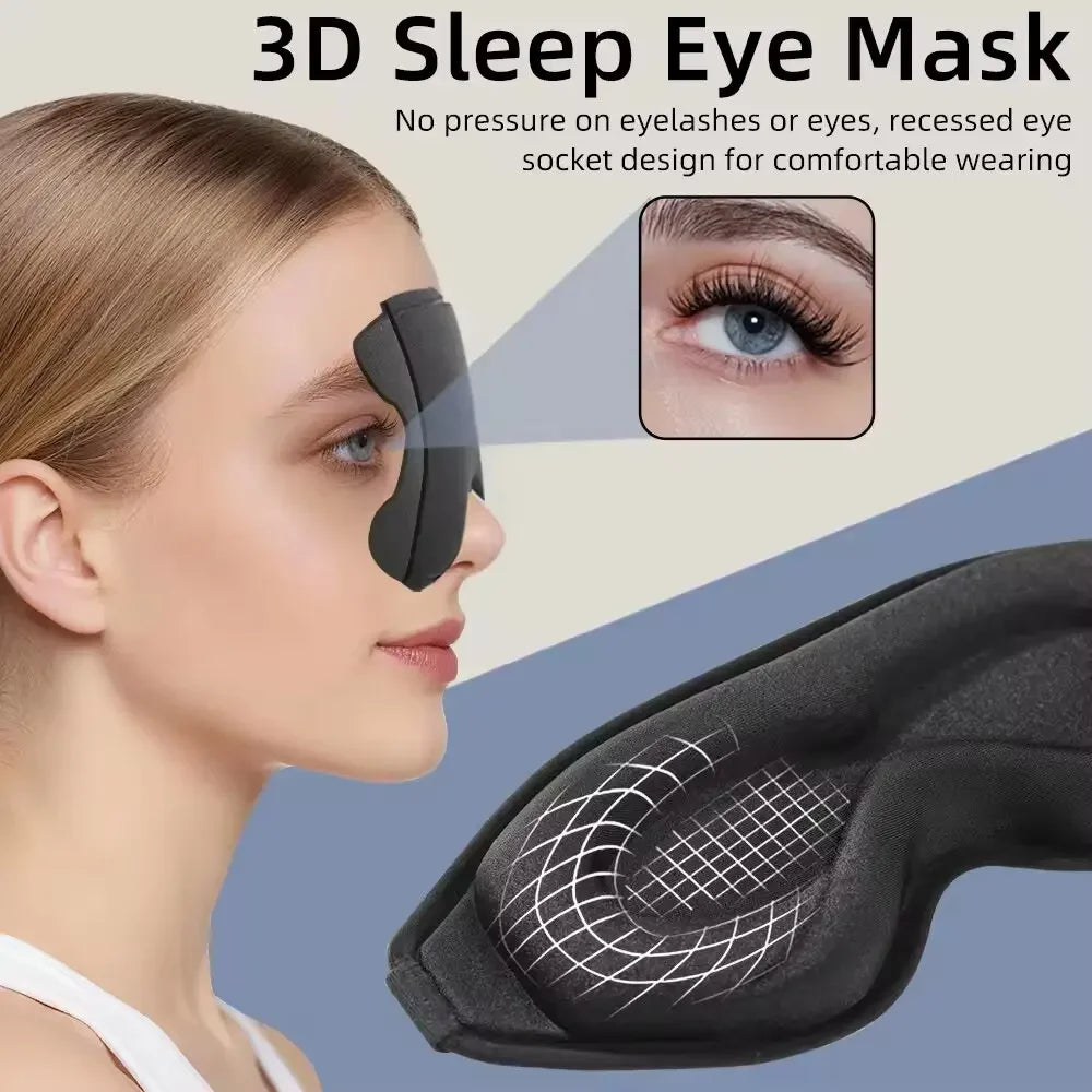 3D Sleep Mask and Contoured Eye Shade for Total Blackout