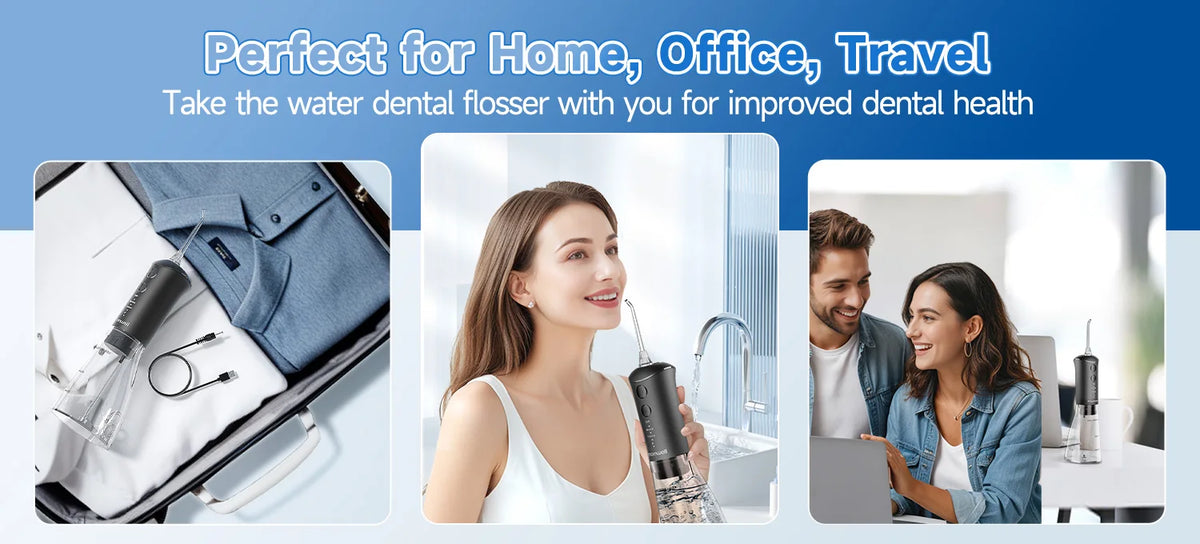 Portable Water Flosser Oral Irrigator Rechargeable Teeth Cleaner
