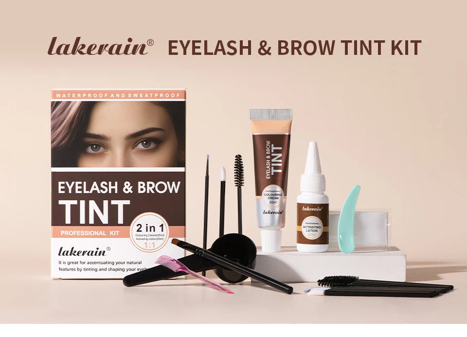 Eyelash and Brow Tint Kit Waterproof Eyebrow Dyeing Set - 7
