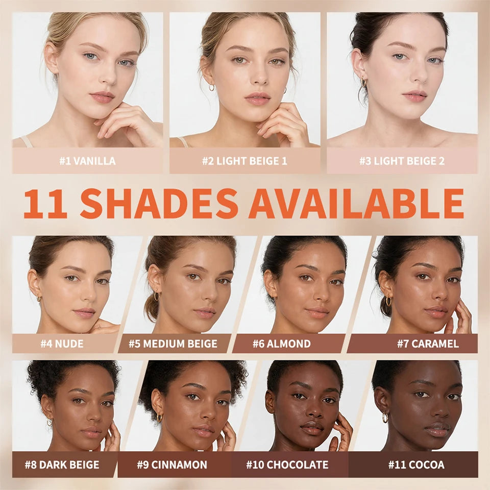 Liquid Foundation and Concealer Buildable Velvet Matte Face Makeup