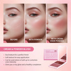 2 in 1 Cream and Powder Blush Face Blusher Makeup Palette
