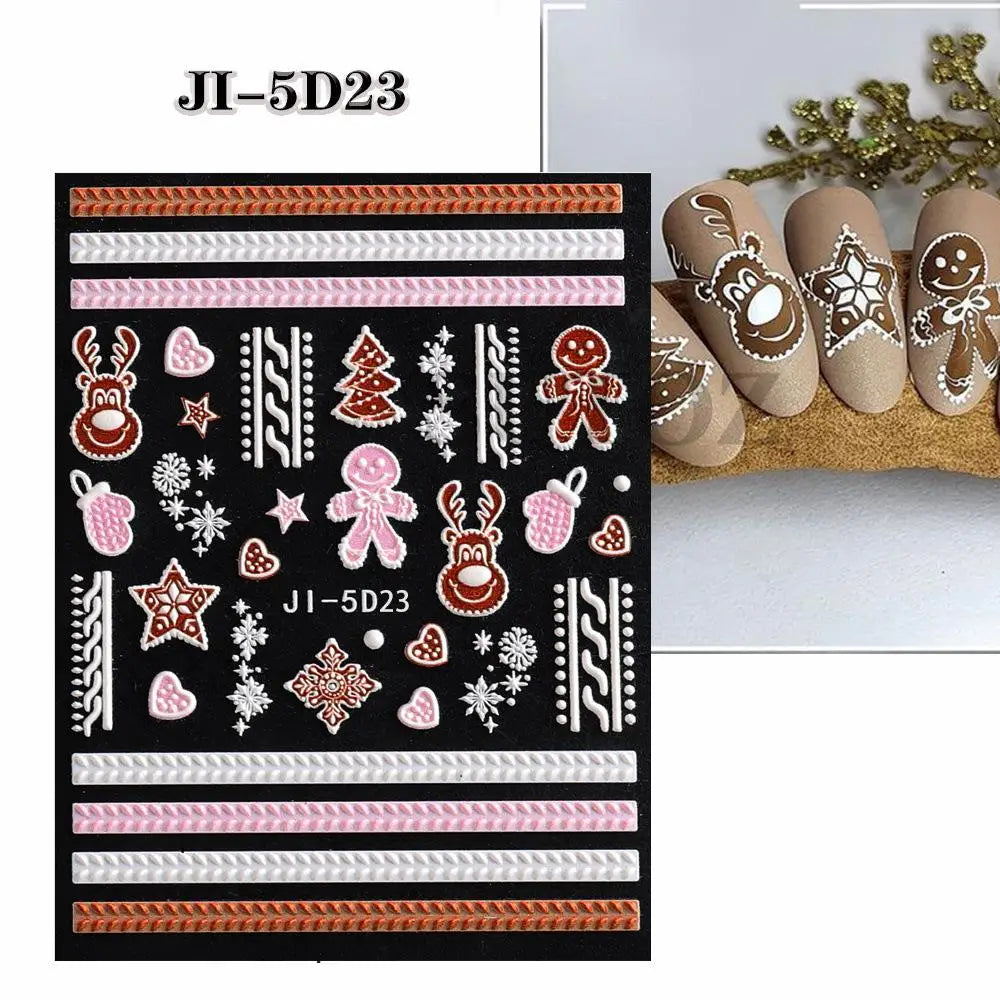 Christmas Nail Stickers Winter Nail Art Decals - 35
