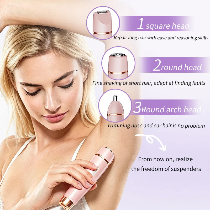 3 in 1 Electric Lady Shaver and Bikini Trimmer for Hair Removal