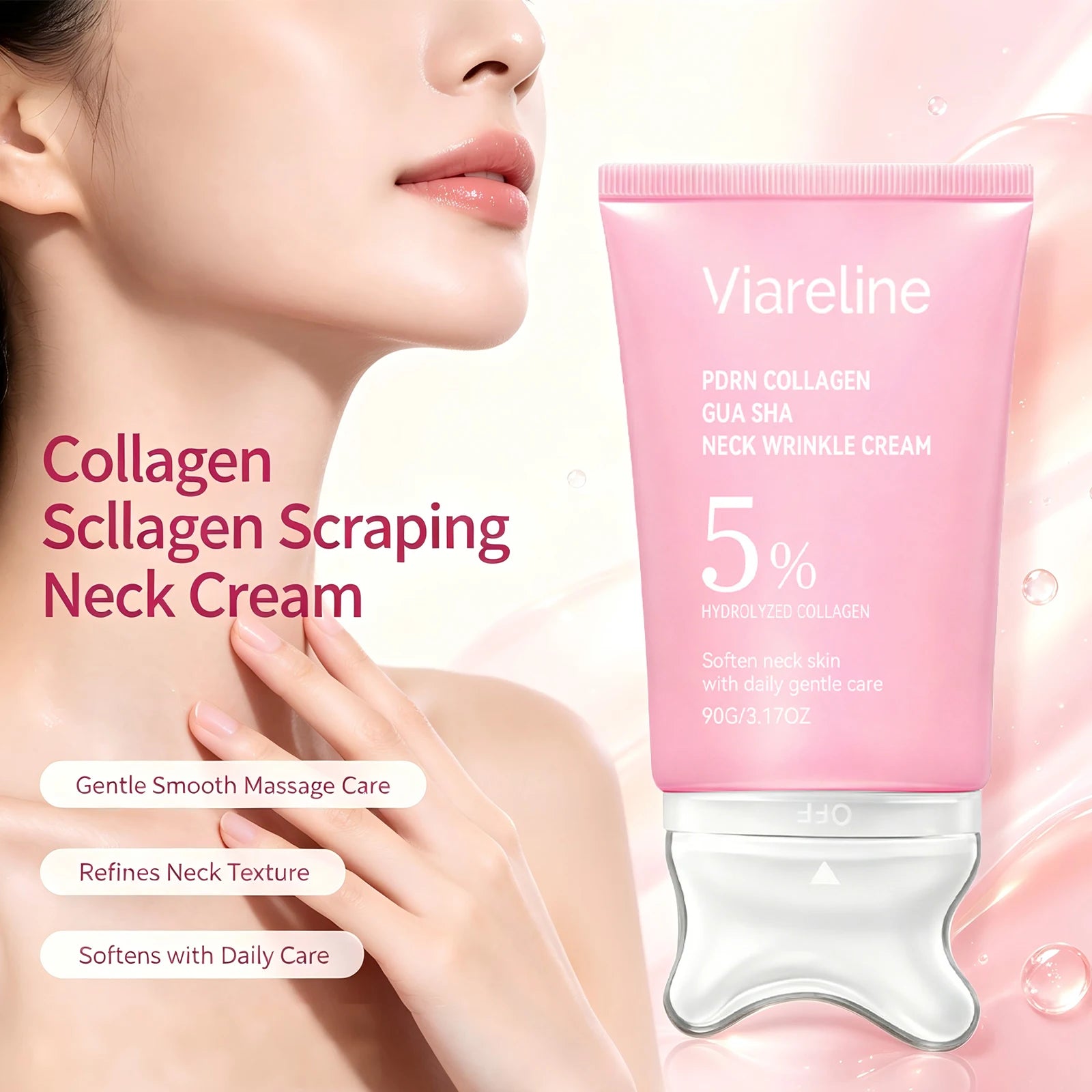 Collagen Neck Cream and Anti Wrinkle Massager for Firming Skin - 6