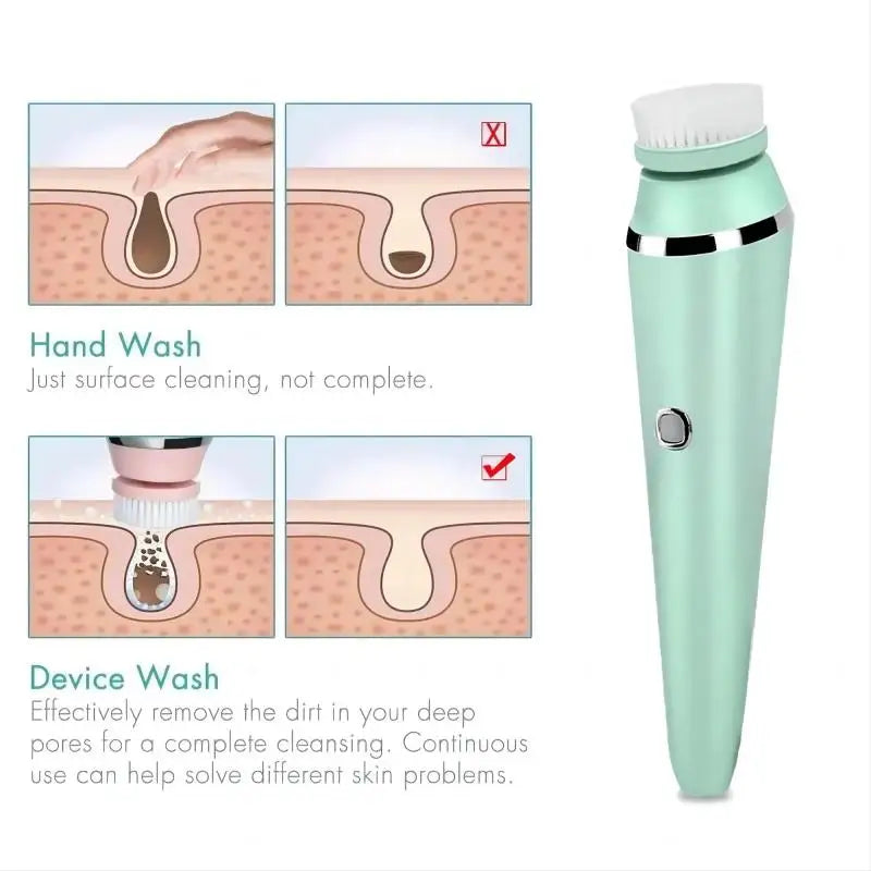 4 in 1 Electric Facial Cleansing Brush Rechargeable Pore Cleaner