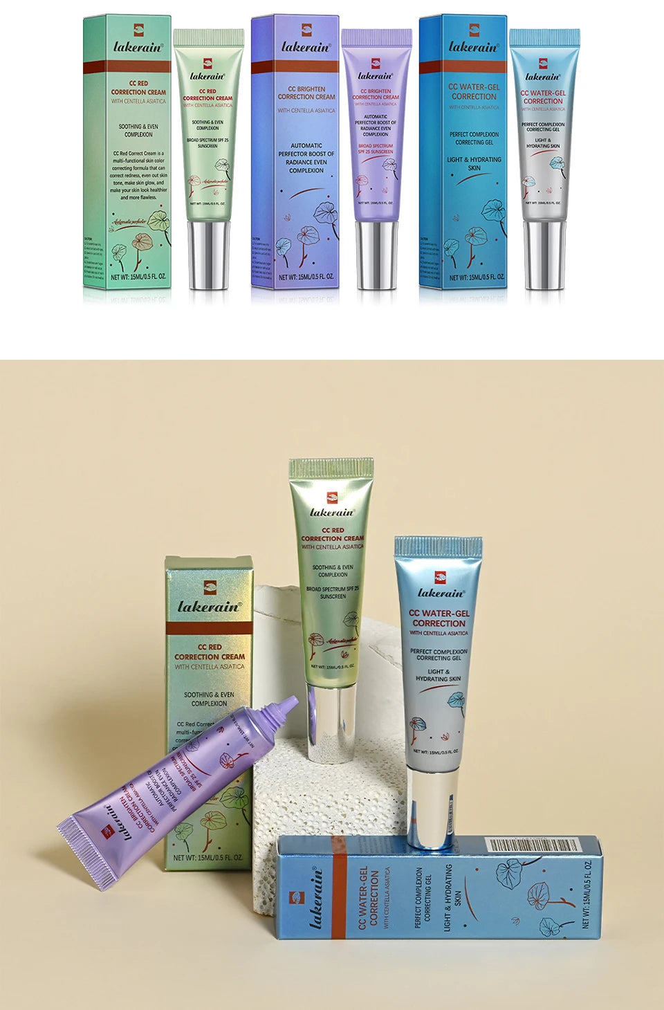 Color Correcting CC Cream Primer Face Makeup Base - 15