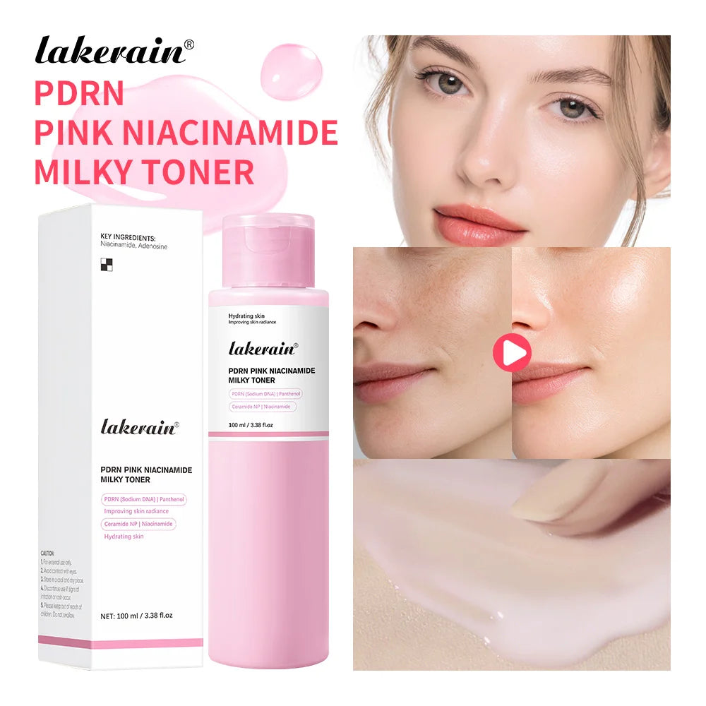 PDRN Niacinamide Toner Pink Milky Facial Lotion for Glowing Skin
