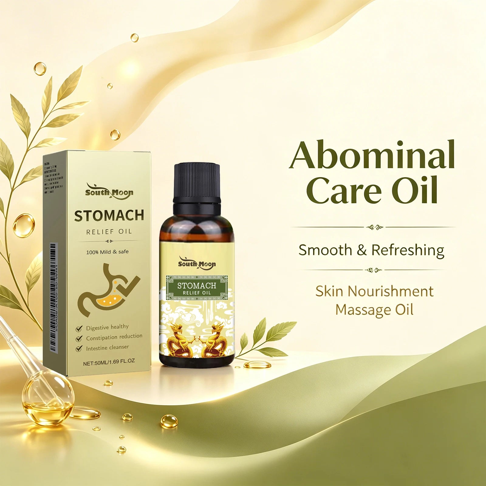 Stomach Relief Oil Natural Abdominal Massage Oil for Constipation - 2