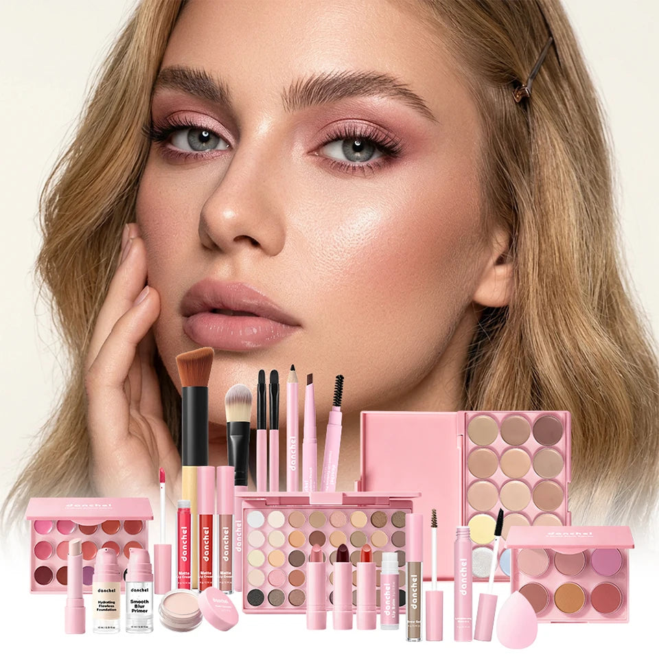 All in One Makeup Kit Professional Cosmetic Set for Face and Eyes - 11