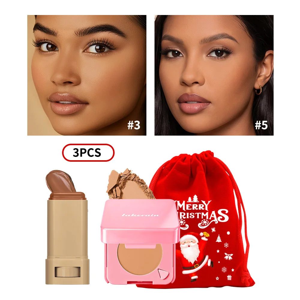 Foundation Stick and Pressed Powder Makeup Set - 37